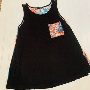 Gently used Womens Heimish Tank- Black/Tie Dye Size Small